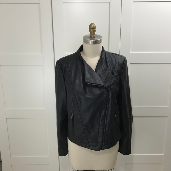DKNY Jackets & Blazers - DKNY Faux-Leather Moto Jacket Size XL